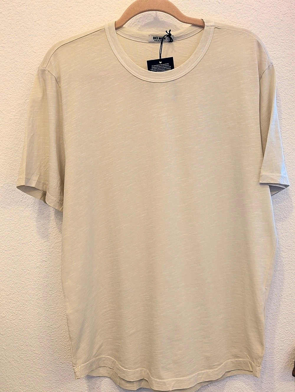 Buck Mason Slub White Sand Venice Wash T-Shirt Slub Tee Size Large NWT
